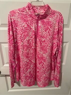 Jofit Pink & White Animal-Print Active Top